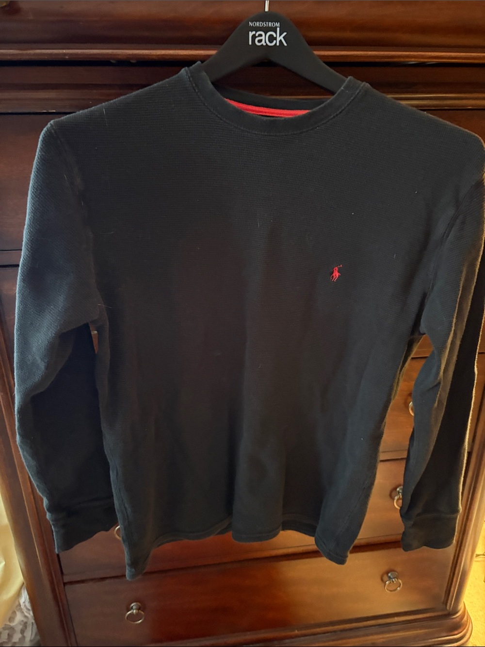 Polo by Ralph Lauren Black Long Sleeve Tee with Red Pony Logo